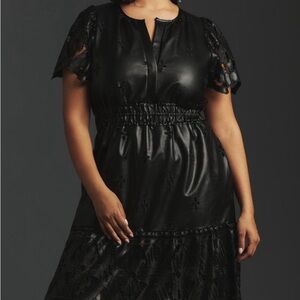 The Somerset Faux Leather Edition Maxi Dress- Like new, worn once to a wedding.